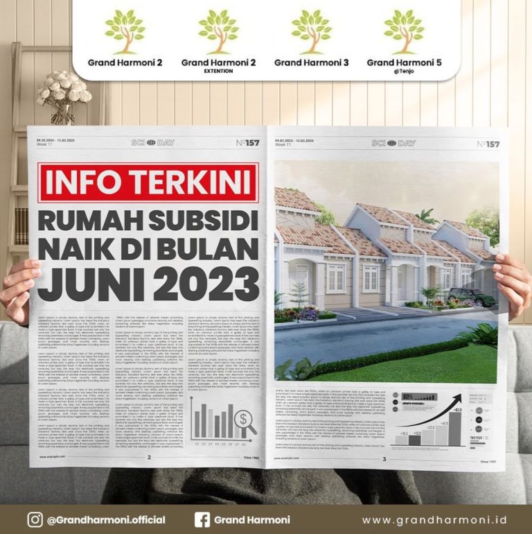 Info Terkini : Rumah Subsidi Naik Di Bulan Juni 2023 - Grand Harmoni